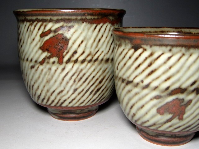 島岡達三 象嵌夫婦湯呑 「益子焼の中興の祖」　　　　　　　m38_画像7