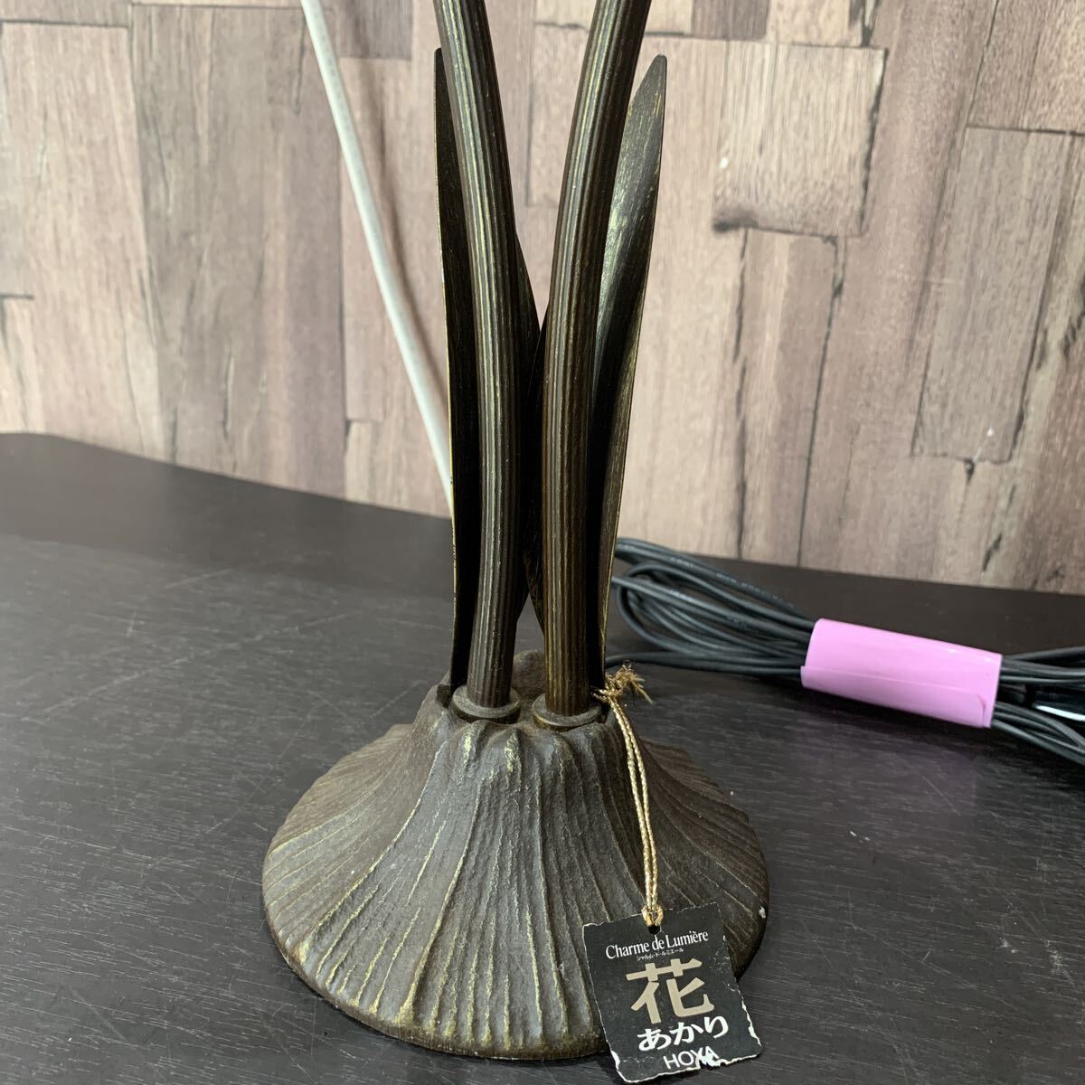 （TUK005）HOYA シャルム ド ルミエール 花あかり クリスタルライト LSH222 テーブルランプ 照明 1997年製 中古品 現状品_画像7