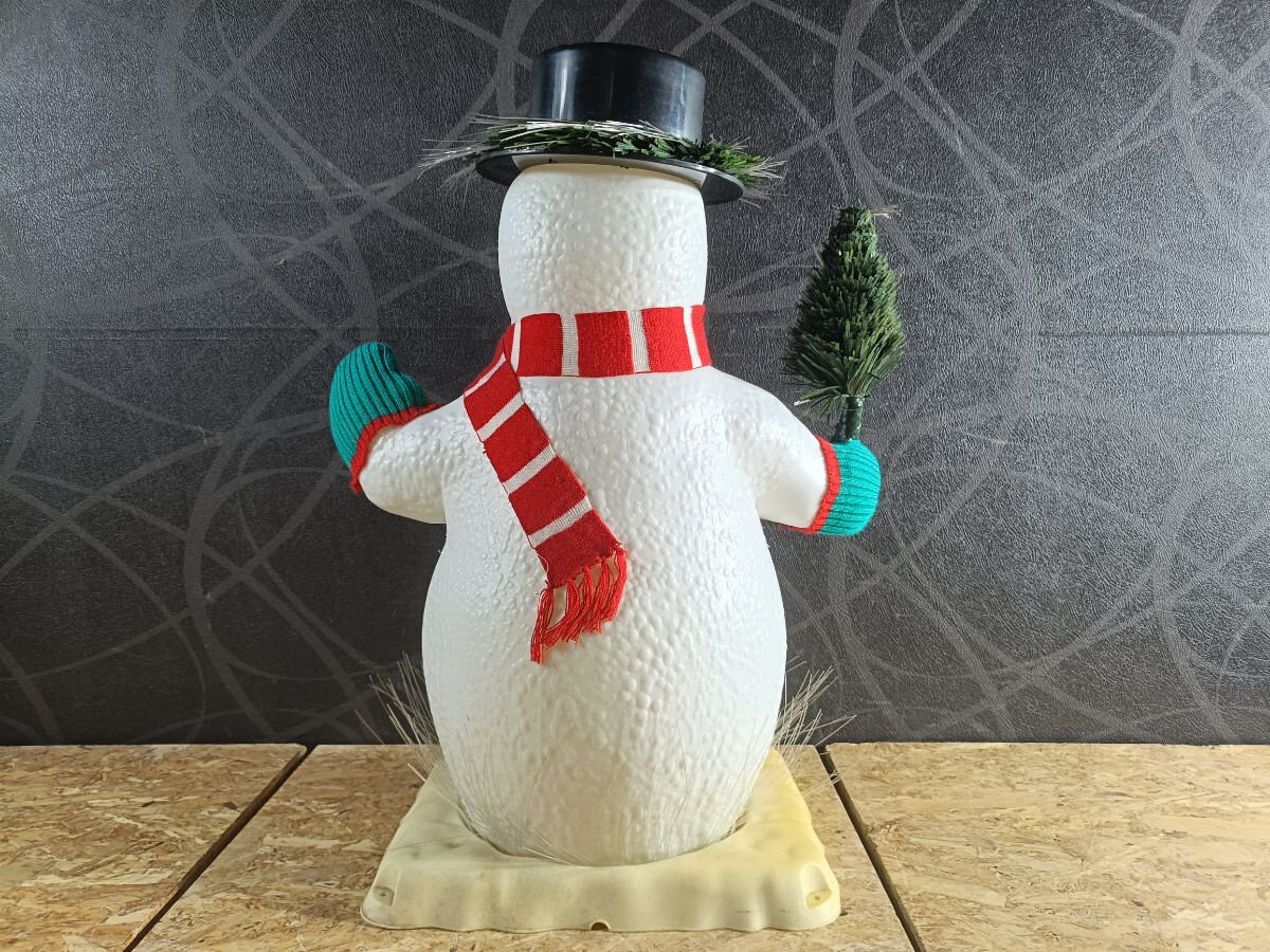 (UK095)訳アリ クリスマス イルミネーション スノーマン FIBRE OPTIC SNOWMAN 雪だるま インテリア 置物 Xmas モチーフライト 現状品_画像3
