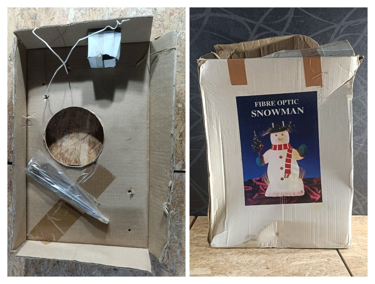 (UK095)訳アリ クリスマス イルミネーション スノーマン FIBRE OPTIC SNOWMAN 雪だるま インテリア 置物 Xmas モチーフライト 現状品_画像8