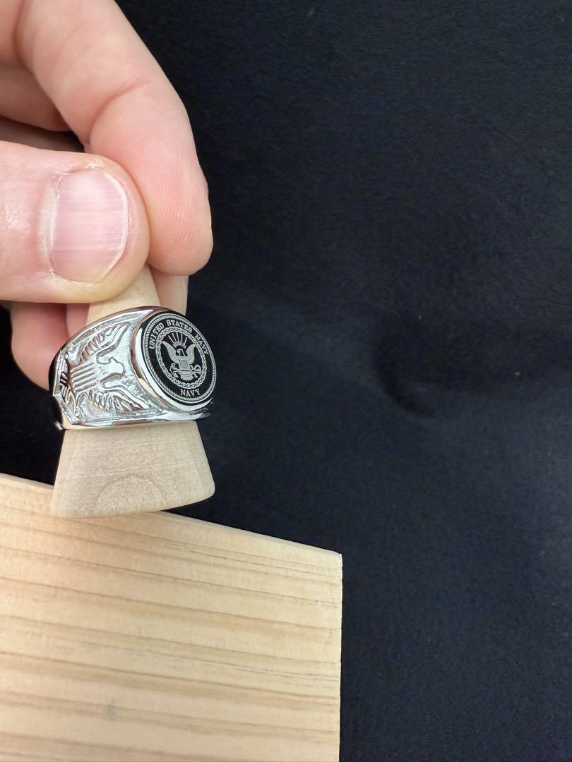 アメリカ 海軍 NAVY ミリタリー リング ロゴ鏡面仕上げ サイズ24号_画像4
