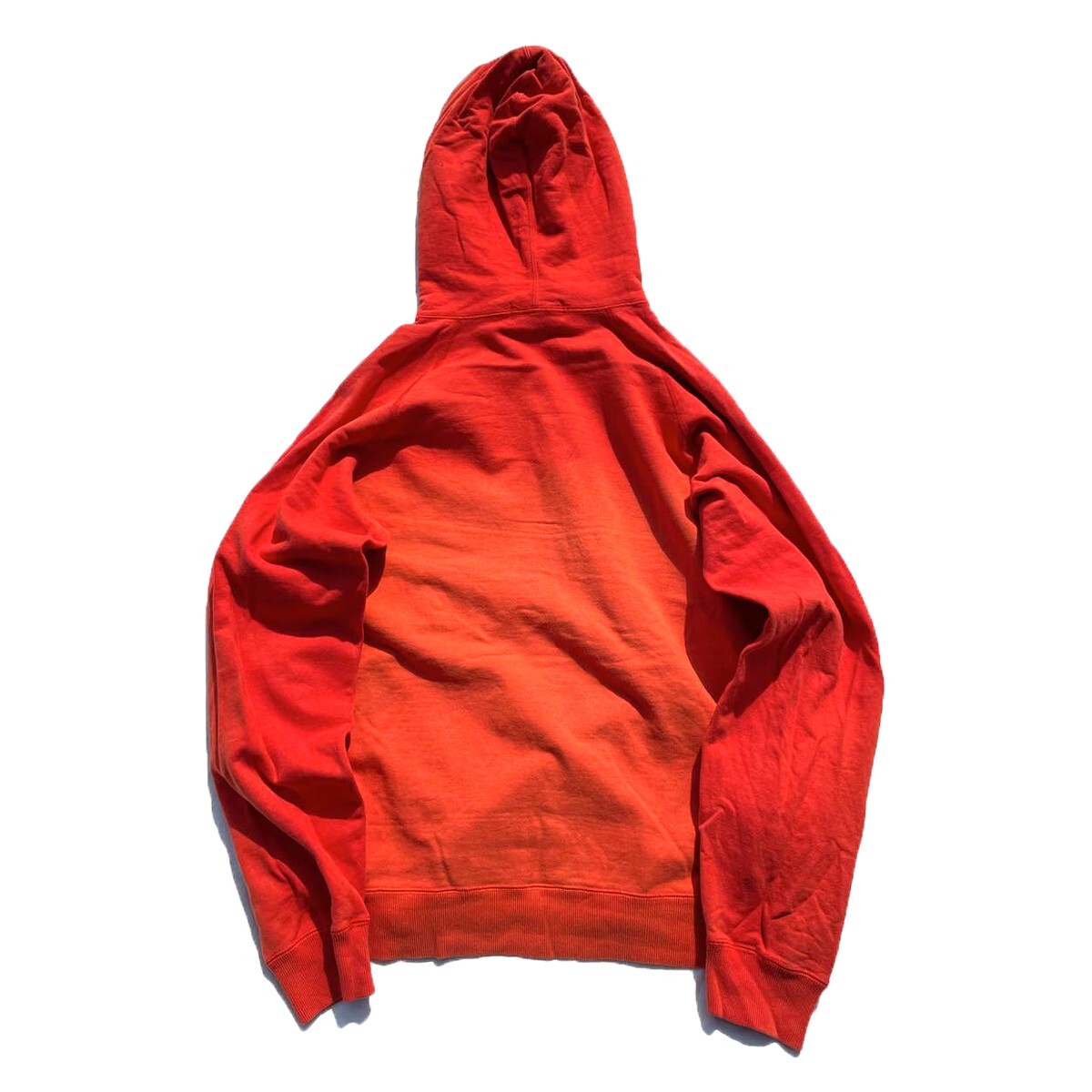 グッドカラー! 90s 日本製 Polo Ralph Lauren ラルフローレン ロゴ刺繍 プルオーバー スウェット パーカー オレンジ 橙色 L メンズ 古着_画像2