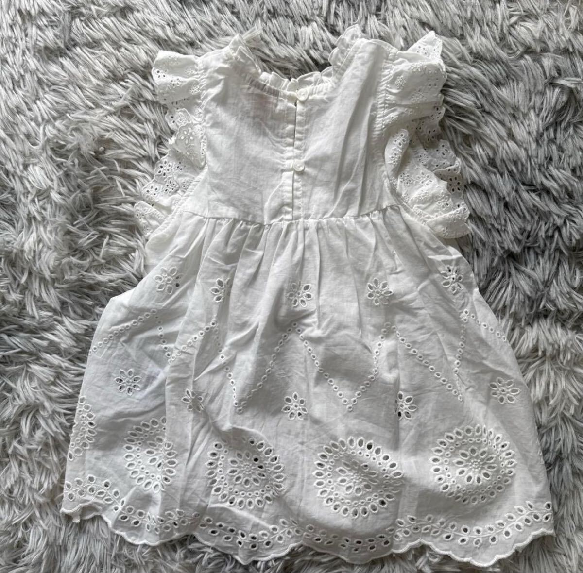 プティマイン petit main オーバーレースチュニックオフ白100 ゆうパケット配送可能 新品 未使用 26_画像2