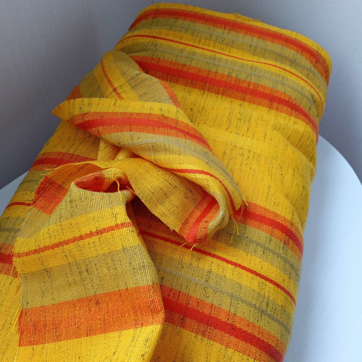  последний! не использовался 6 метров неиспользуемый товар Mid-century занавески ткань 70~80 годы - gire лоскут ткань античный Showa Retro pop 