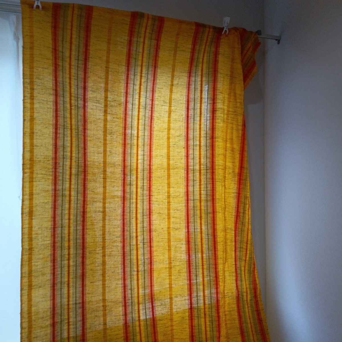  последний! не использовался 6 метров неиспользуемый товар Mid-century занавески ткань 70~80 годы - gire лоскут ткань античный Showa Retro pop 