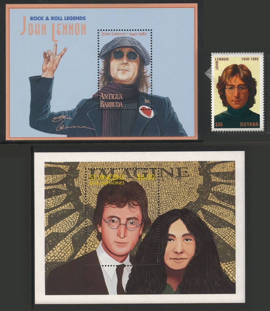  зарубежный марка за границей pop певец Beatles ⑩[ John * Lennon ]1996 год не использовался шарнир есть 