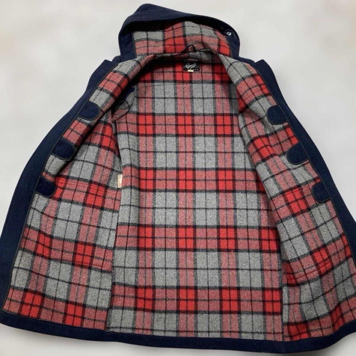 美品【裏地の存在感 超希少Lサイズ相当】グローバーオール GLOVERALL ダッフルコート ロングコート マキシ丈 大きいサイズ 紺色 英国製_画像6