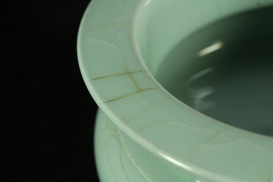 金閣】中国美術 袴腰 三足 青磁香炉 京都旧家蔵 送料無料(XA947)