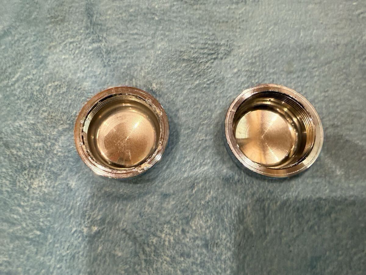 ハーレー FLSTS ヘリテイジ スプリンガー 純正 フェンダーハブキャップ ハブ キャップ カバー メッキ アクスル カバー ソフテイル EVO TC88_画像2