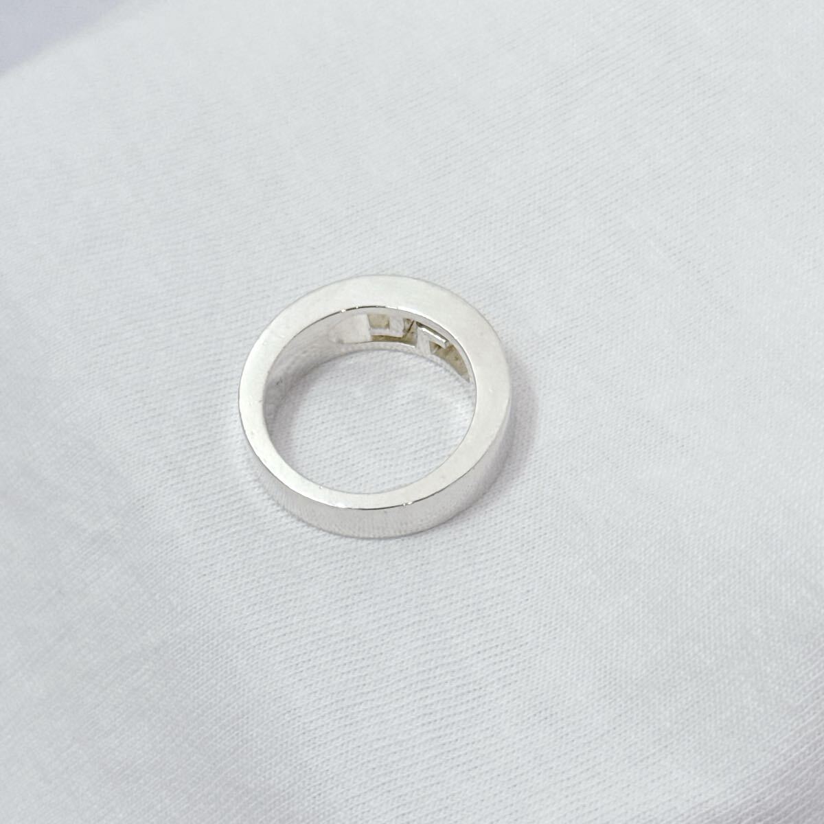  прекрасный товар полировальный settled GUCCI Gucci двойной G cut наружный Blanc dead кольцо кольцо 14 номер SV925 серебряный аксессуары мужской женский 