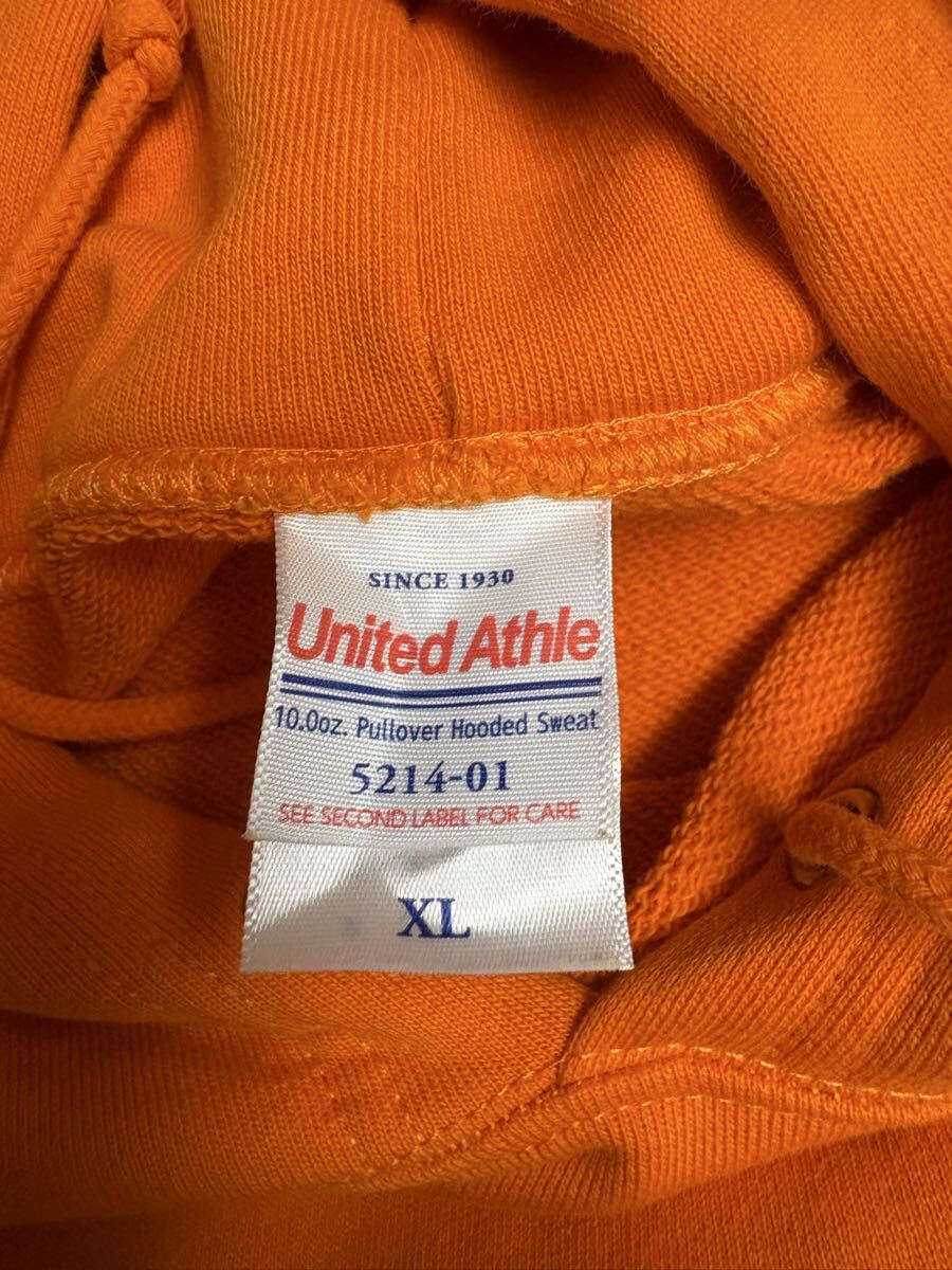 美品 United Athle ユナイテッドアスレ 無地 スウェット パーカー XL オレンジ ビンテージ ヴィンテージ xpv _画像4