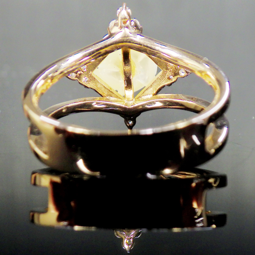 K10 リング ローズ 3.7g 薔薇 10号 ゴールド 石種不明_画像4