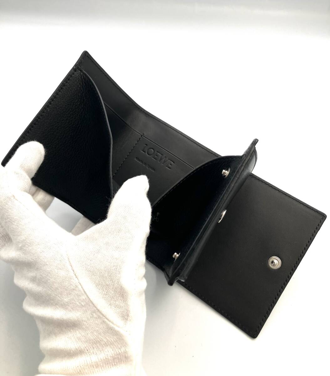 LOEWE リネントライフォールドウォレット／ブラック 財布_画像6