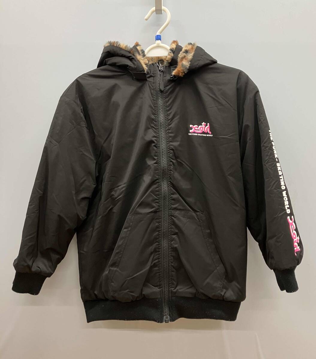 ★【X-girl Stages】ブルゾン アウター フェイクファーリバーシブル ヒョウ柄 キッズ_画像1