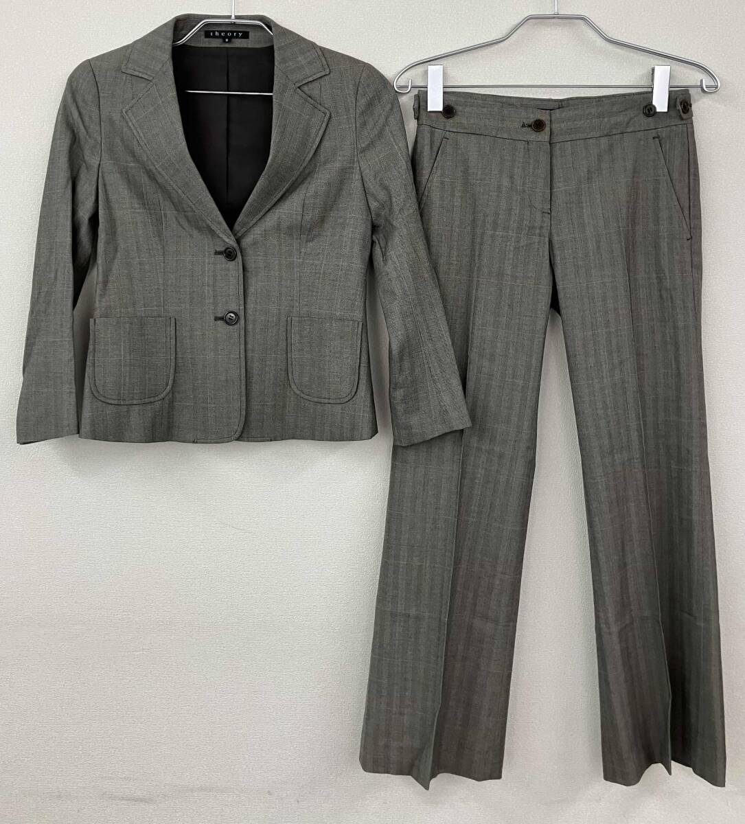 theory セオリー　ウール混　パンツスーツ　サイズ2 茶系_画像1