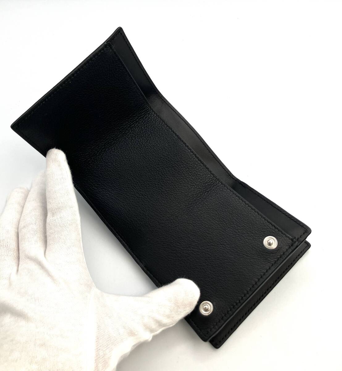 LOEWE リネントライフォールドウォレット／ブラック 財布_画像5