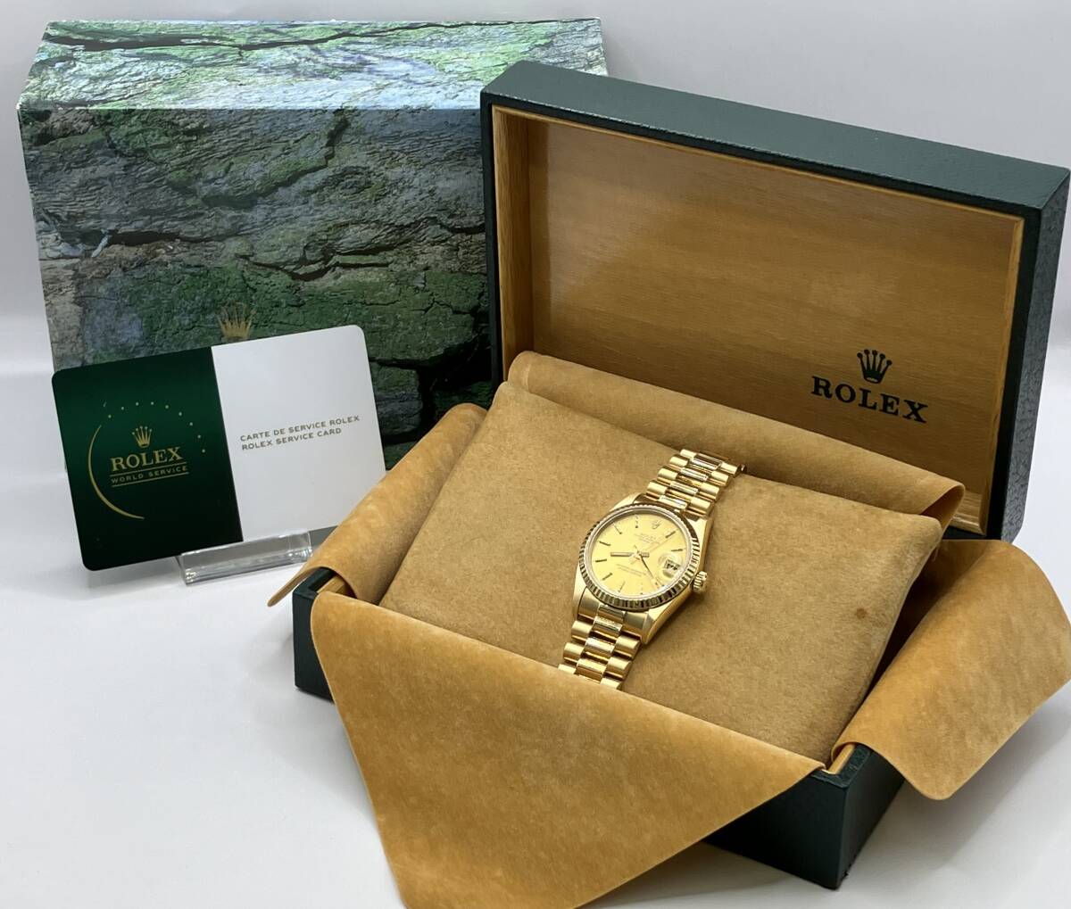 稼働品 OH済み ROLEX ロレックス 68278 デイトジャスト 18K 総重量約 98.6g 金無垢 自動巻き 腕時計 付属品付き_画像1