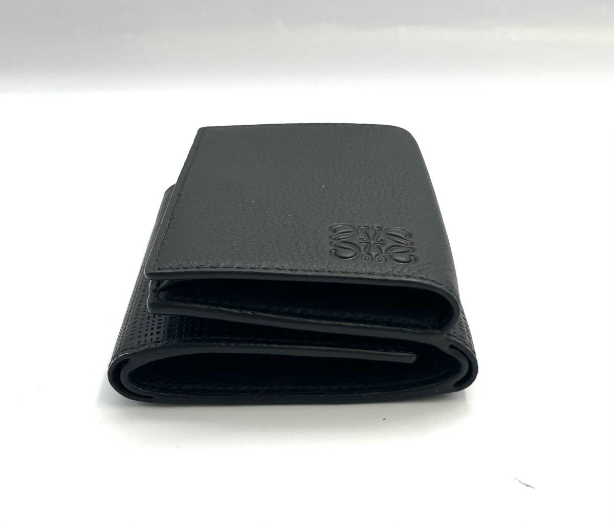 LOEWE リネントライフォールドウォレット／ブラック 財布_画像2
