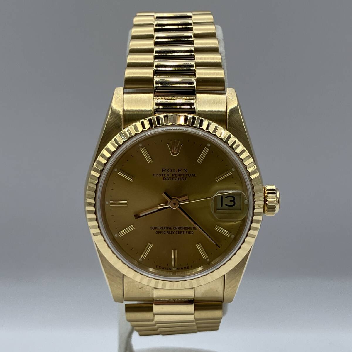 稼働品 OH済み ROLEX ロレックス 68278 デイトジャスト 18K 総重量約 98.6g 金無垢 自動巻き 腕時計 付属品付き_画像2