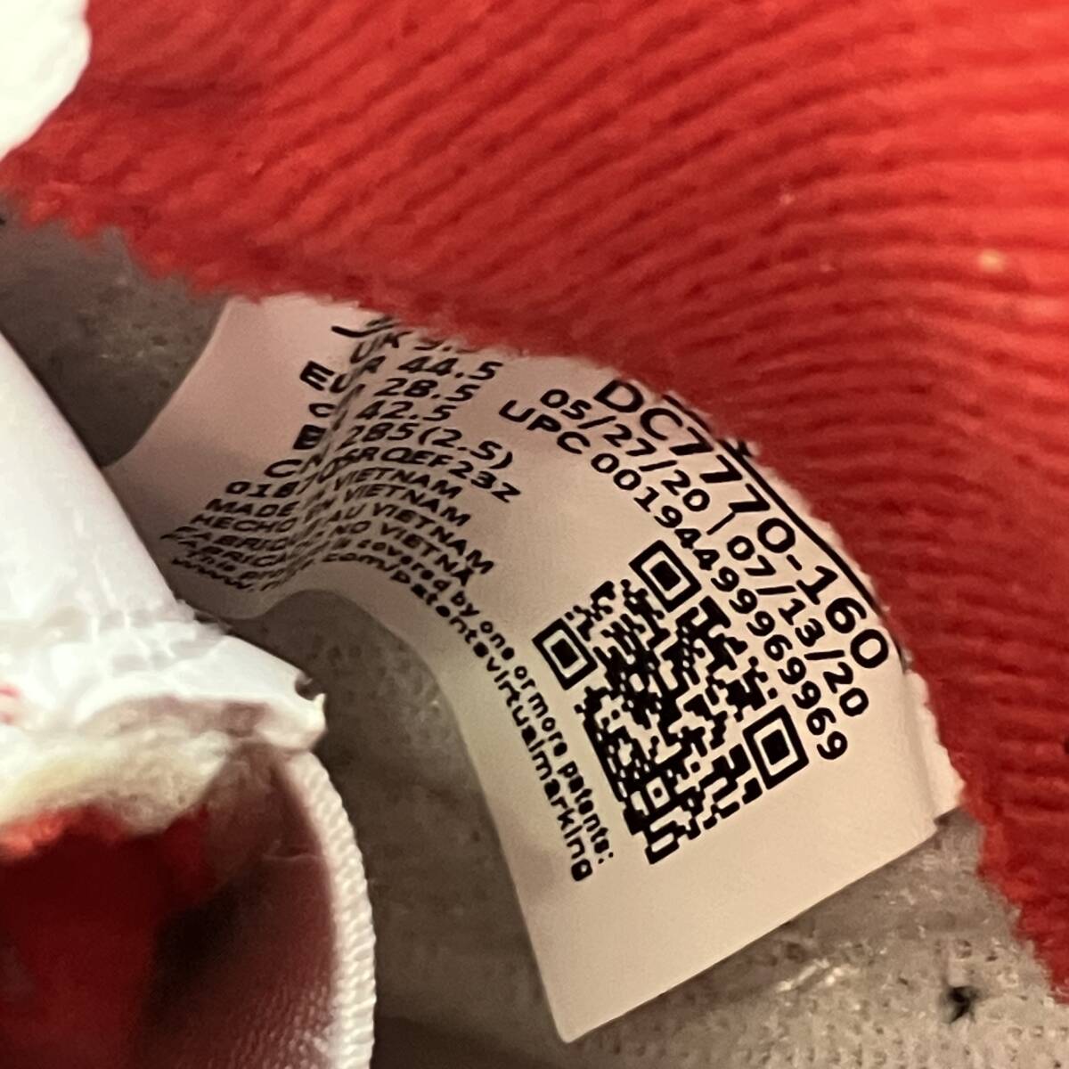 NIKE AIR JORDAN 4 RETRO OG FIRE RED 2020 ナイキ エアジョーダン 4 レトロ OG ファイアレッド DC7770-160 サイズ28.5cm_画像8