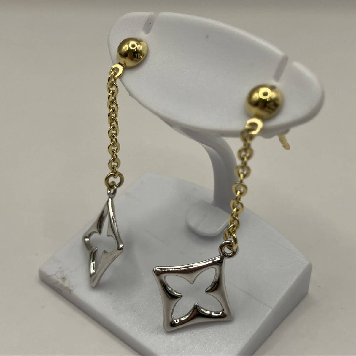 本体のみ K18 18金 ゴールド 総重量約 1.1g ロングピアス_画像2