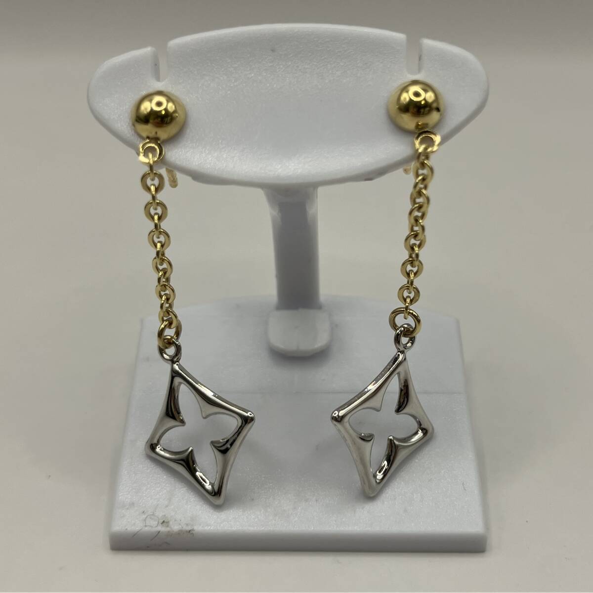 本体のみ K18 18金 ゴールド 総重量約 1.1g ロングピアス_画像1