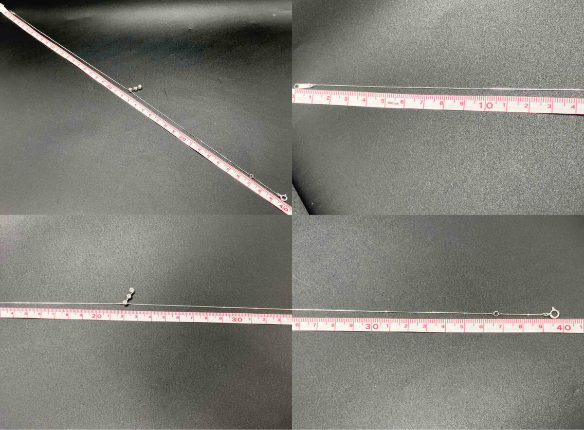 【鑑別カード付属】K10 約1.4g 約40cm 0.32ct 石付き 天然ダイヤモンド ホワイトゴールド レディース アクセサリー ネックレス_画像6