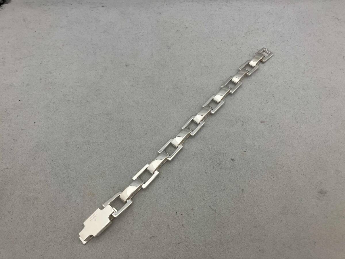 GUCCI SV 22㎝ 49.5g スクエアリングブレスレット BOX付き 店舗受取可_画像6