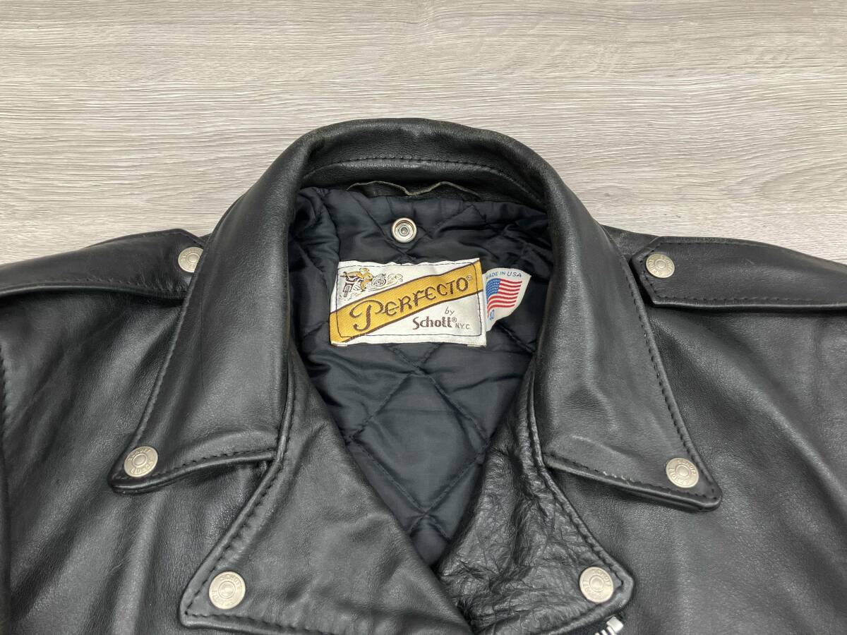 PERFECTO by SCHOTT ダブルライダース 表記サイズ40 ブラック 店舗受取可_画像7