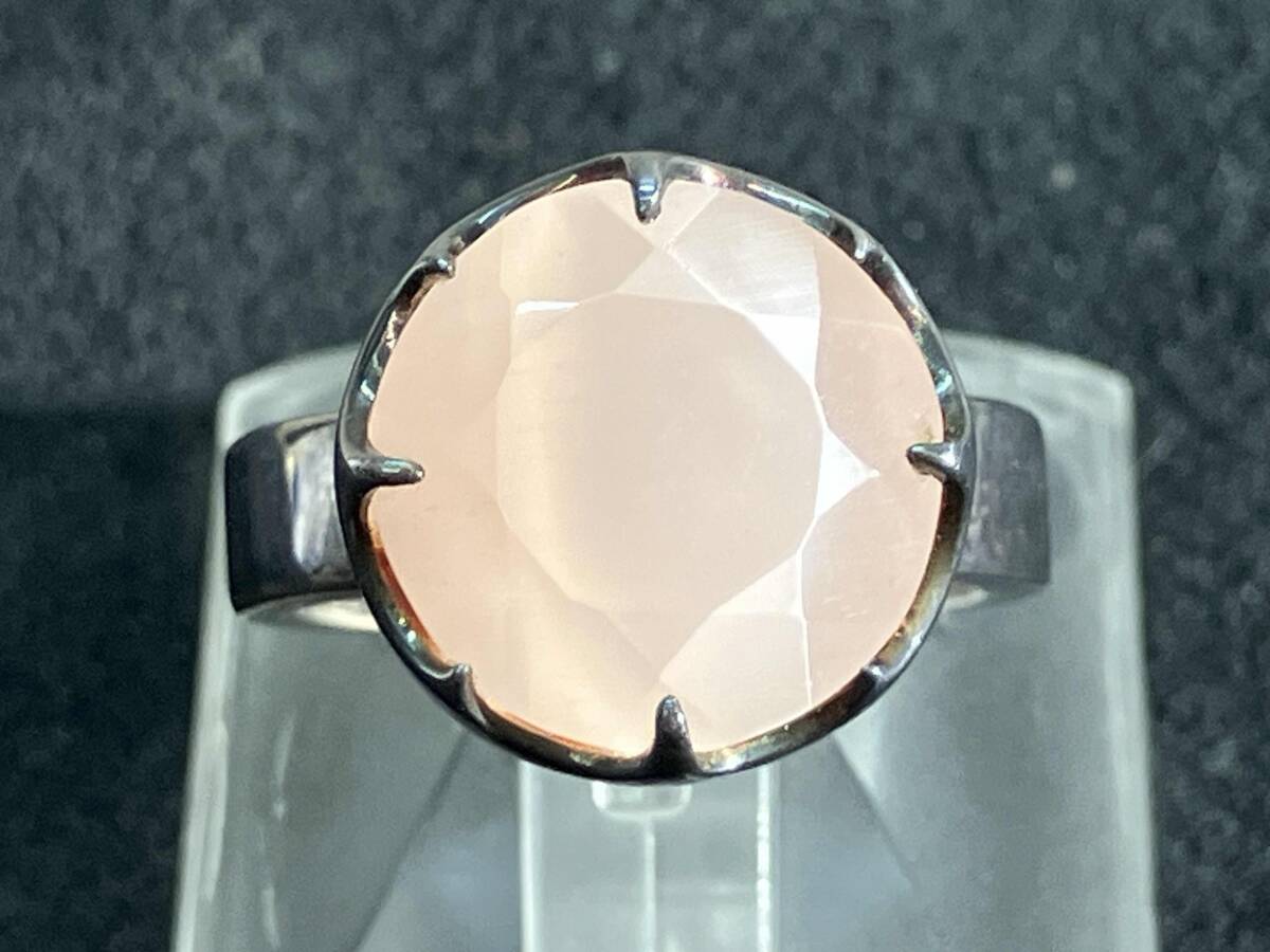 MARS silver ピンクストーン リング 9号 リング幅 0.4cm 総重量 7.7g 小傷あり_画像1