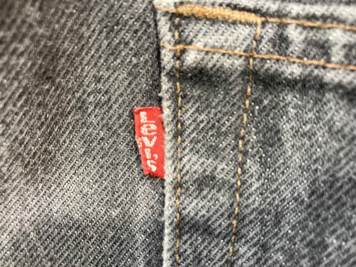 Levi's リーバイス ブラックデニムパンツ ジーンズ W34 L32 501-0658 灰色 グレー メンズ ボタン裏653刻印 USA製 ボタンフライ_画像5