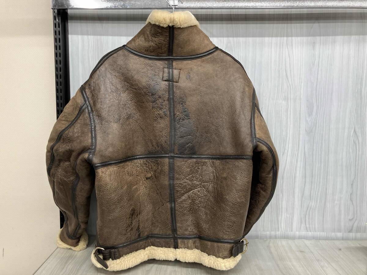 AVIIREX AC-17755 B-6 アヴィレックス サイズ40 ブラウン ムートンジャケット フライトジャケット レザー_画像2