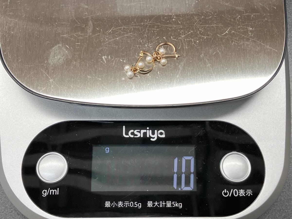 K18 イエローゴールド 総重量1.0g ピアス アクセサリー カラーストーン付き_画像6