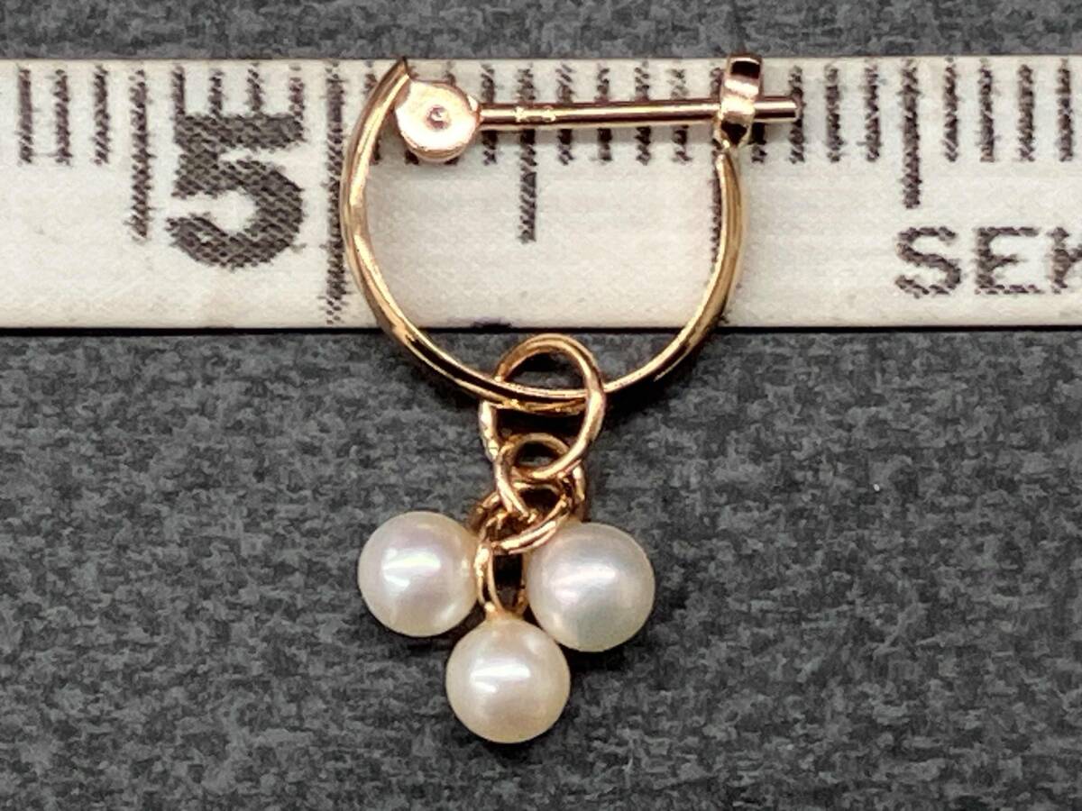 K18 イエローゴールド 総重量1.0g ピアス アクセサリー カラーストーン付き_画像5