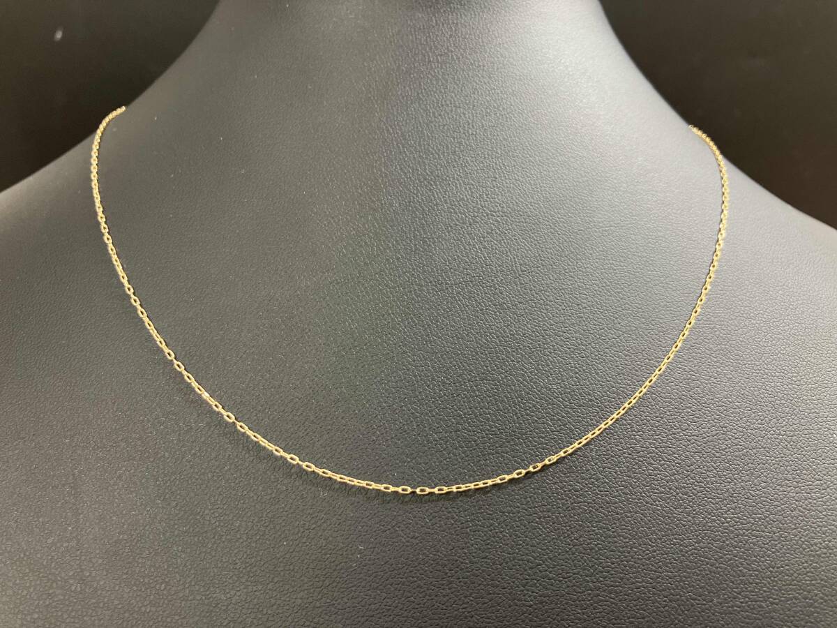 K18 約45.5cm 約1.4g フリーアジャスター ネックレス_画像1