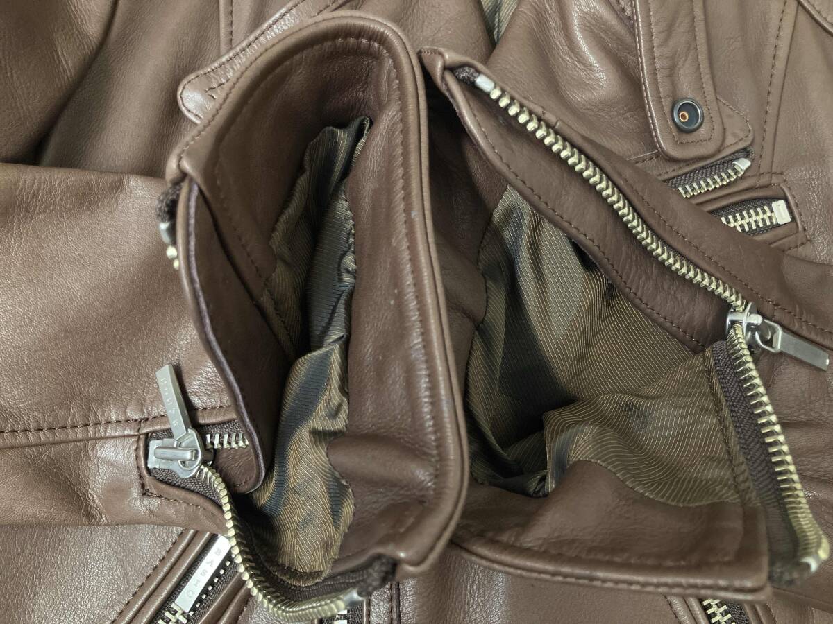 REDMOON レッドムーン ダブルライダース サイズ38 ブラウン_画像5