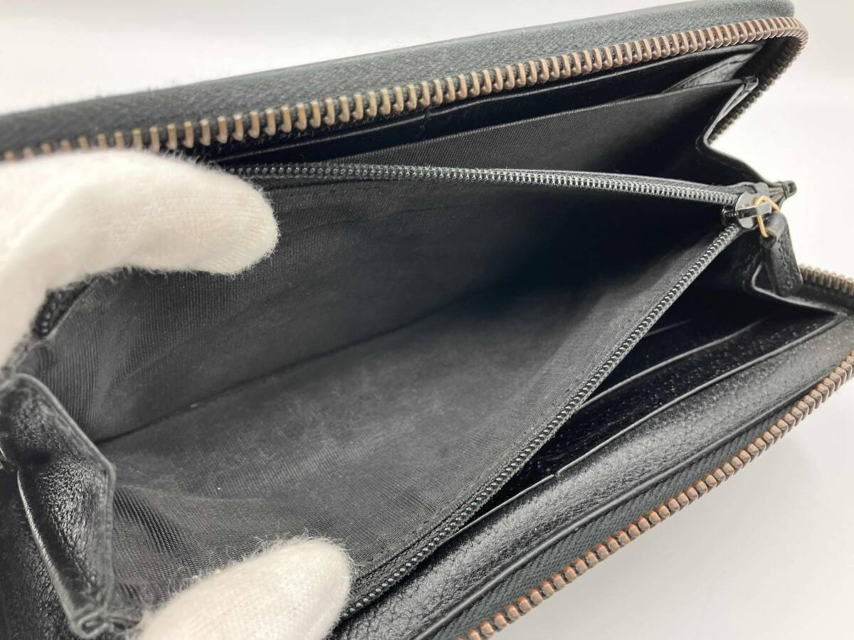GUCCI グッチ ビー&スター プリントレザー ラウンドファスナー 長財布 ロングウォレット レディース メンズ 黒 ブラック 495062・2149_画像8