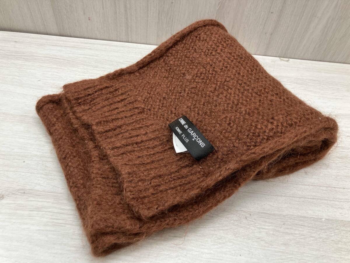 COMME des GARCONS コムデギャルソン HOMME PLUS ニットマフラー モヘヤ/ナイロン ブラウン_画像1