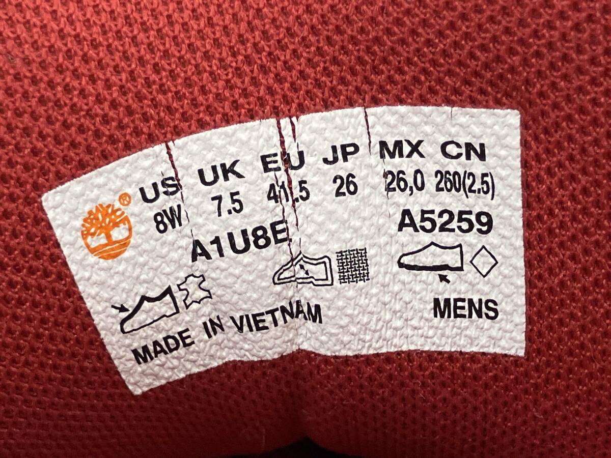 Timberland MERGE CHUKKA ティンバーランド マージチャッカ レッド A1U8E A5259 26cm チャッカブーツ スニーカー_画像6