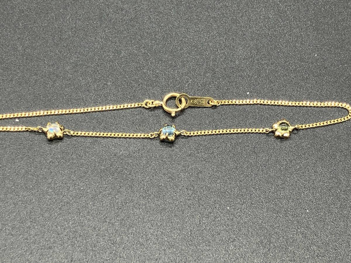 【ブレスレット】K18 1.6g／18cm／星／石付き ／レディースアクセサリー 店舗受取可_画像2