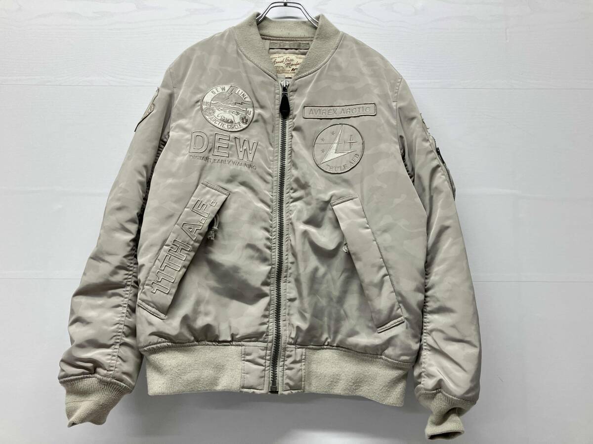 AVIREX アヴィレックス MA-1 ジャケット 6162157 カモフラプリント ブルゾン グレー サイズXL 通年_画像1