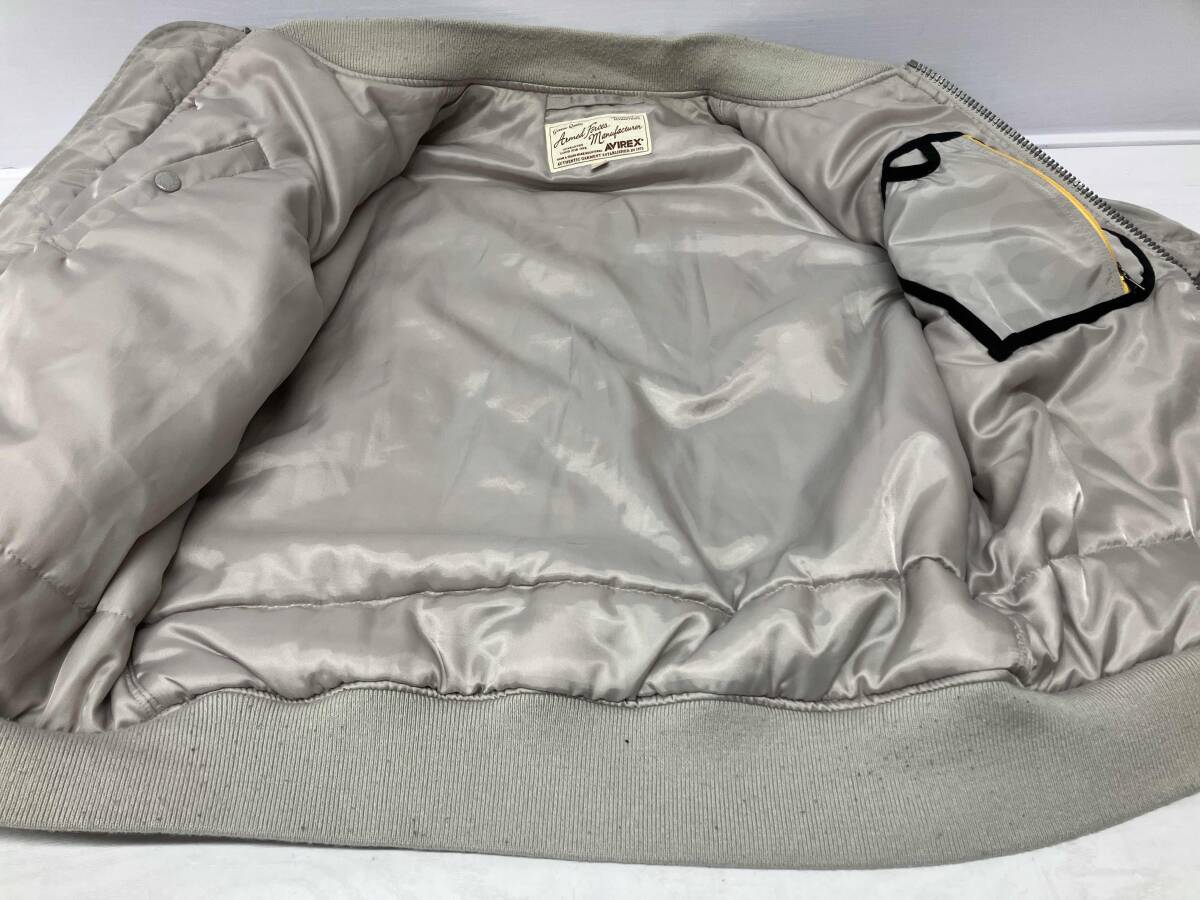 AVIREX アヴィレックス MA-1 ジャケット 6162157 カモフラプリント ブルゾン グレー サイズXL 通年_画像6