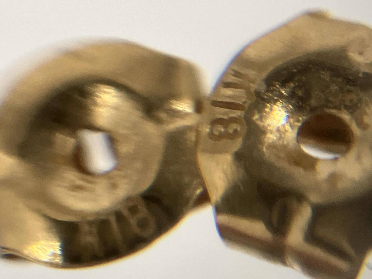 K18 カラーストーン（黄色石） ピアス 約0.7g_画像6