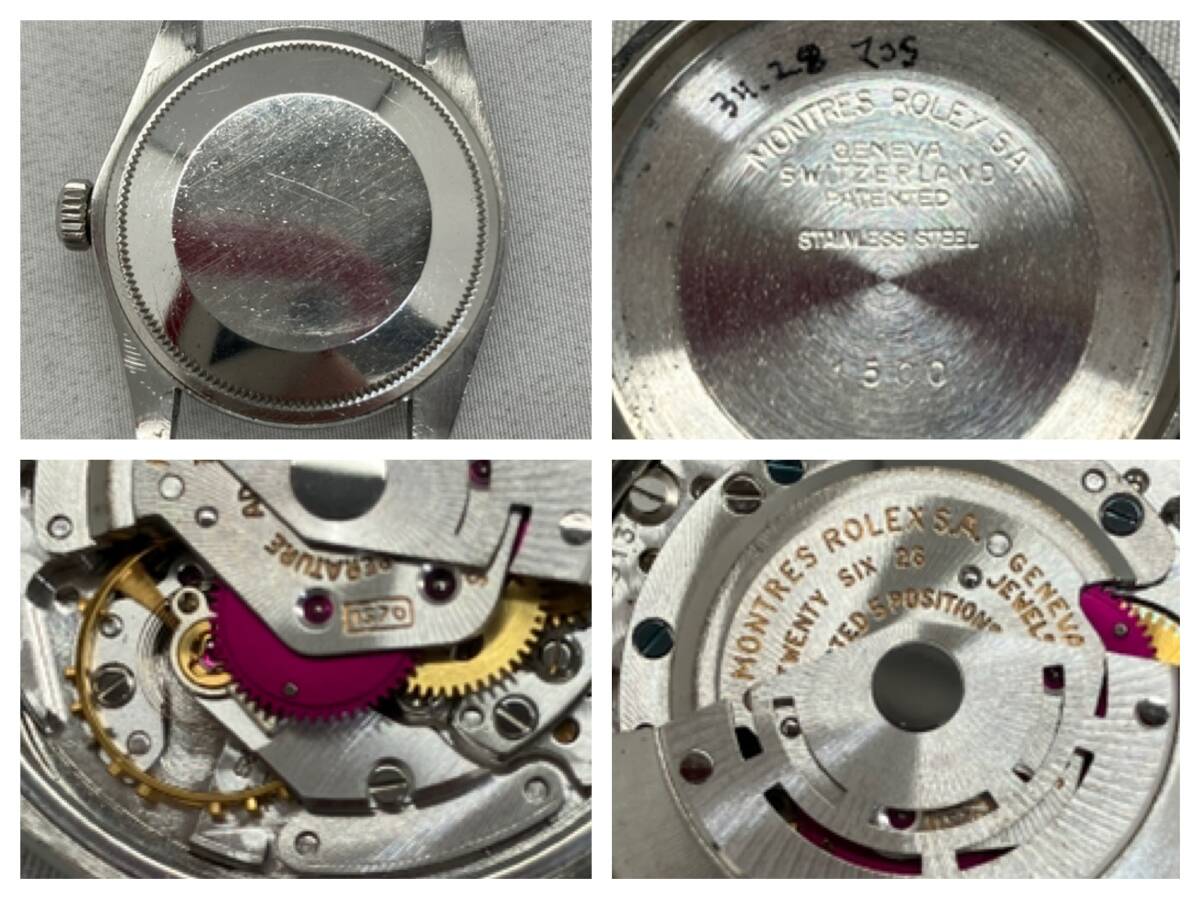 [ジャンク扱い動作品]1円〜 ROLEX オイスターパーペチュアルデイト 1500 Cal.1570 34番台 約34mm 自動巻 メンズ 腕時計 ロレックス_画像8