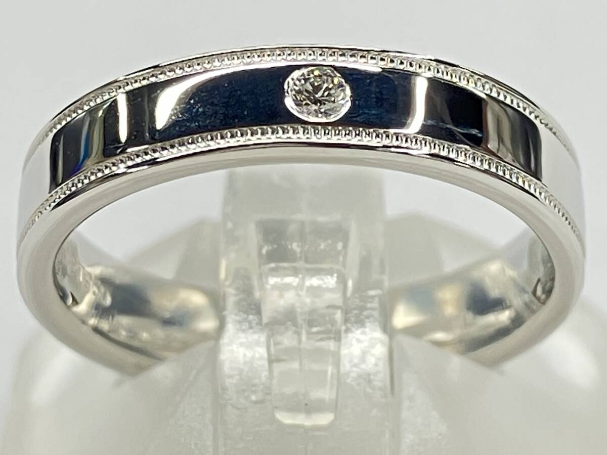 TIFFANY＆Co. ティファニー ミルグレインバンド Pt950 プラチナ 9.5号 5.6g リング ブランドアクセサリー_画像2