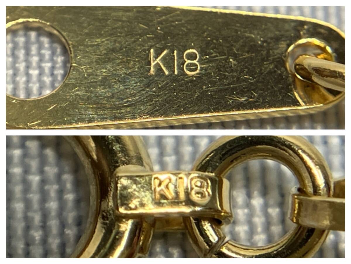 K18 ブレスレット 18cm 2.5g 幅0.3cm 引き輪_画像4