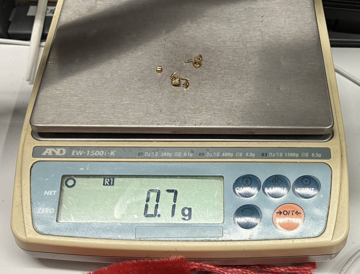 K18 カラーストーン（黄色石） ピアス 約0.7g_画像8