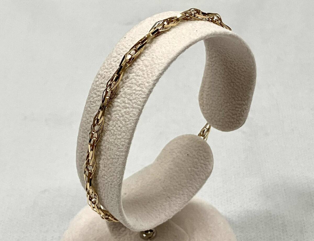 K18 ブレスレット 18cm 2.5g 幅0.3cm 引き輪_画像2