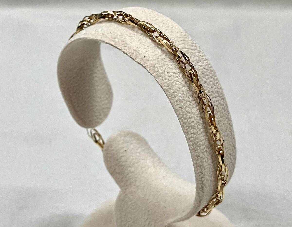 K18 ブレスレット 18cm 2.5g 幅0.3cm 引き輪_画像1