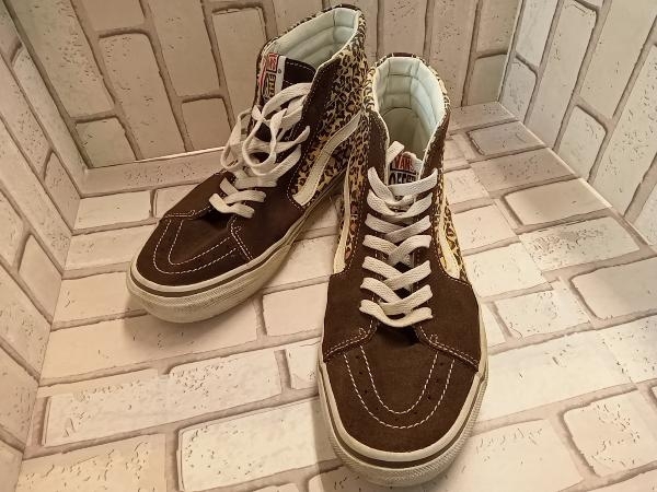 VANS Vans спортивные туфли 90s SK8-HI леопардовая расцветка Leopard рисунок высокий размер 26.0cm casual 